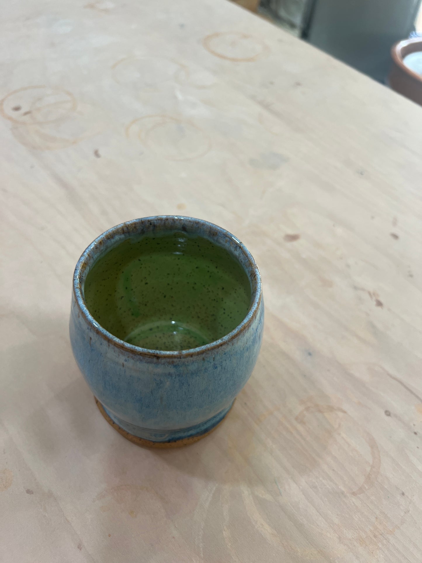 Vase Lt Blue w/ wasabi interior