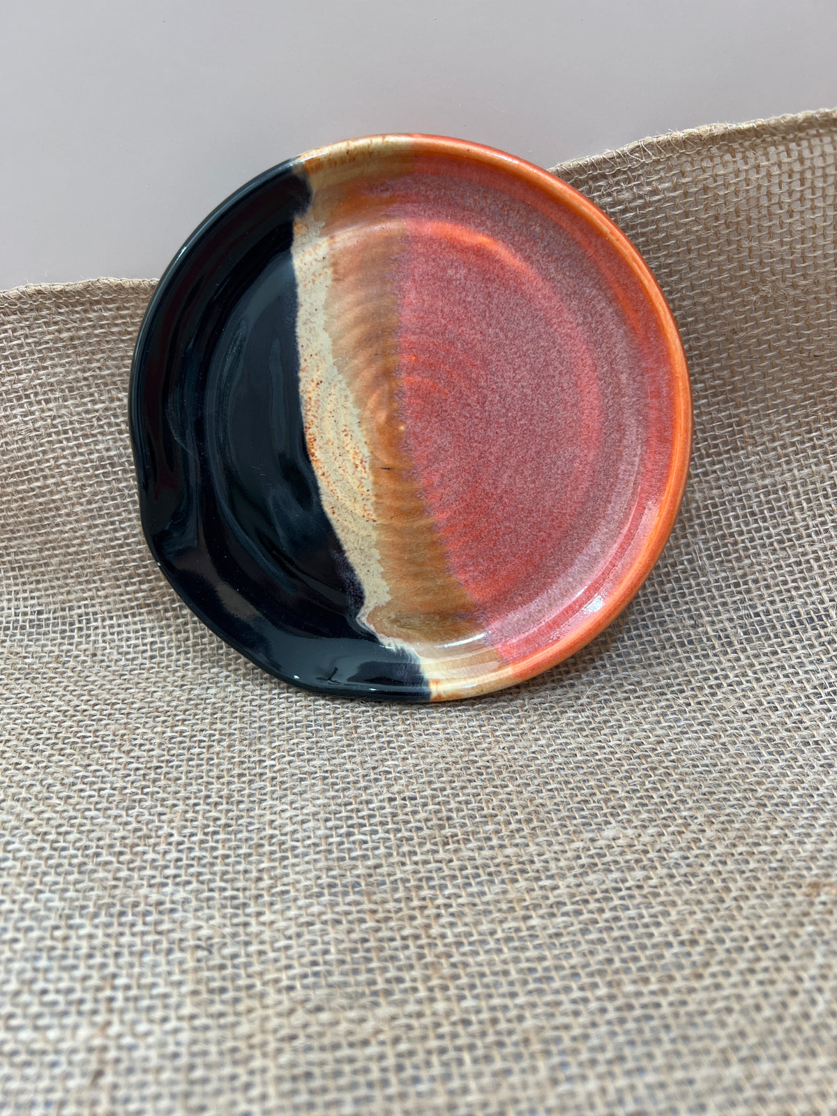 Spoon Rest - Coral & Black