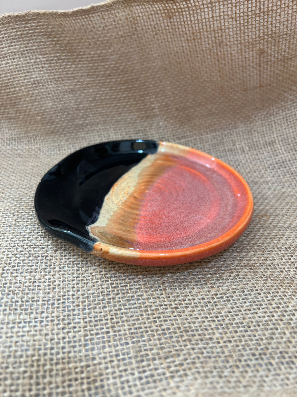 Spoon Rest - Coral & Black