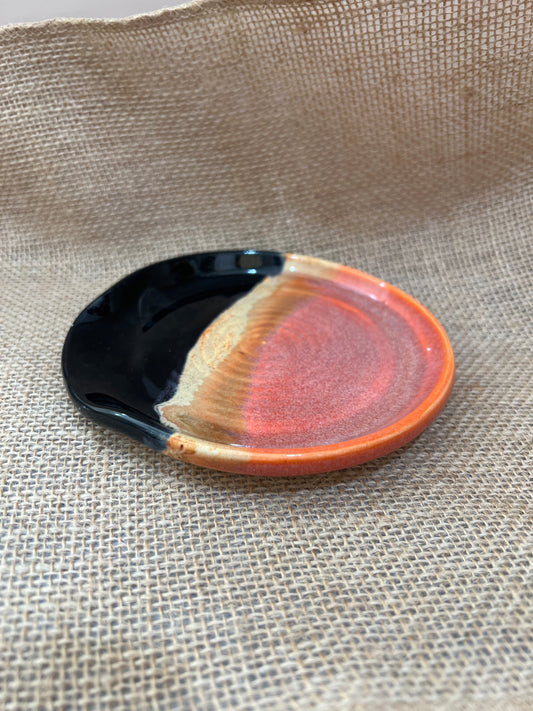 Spoon Rest - Coral & Black