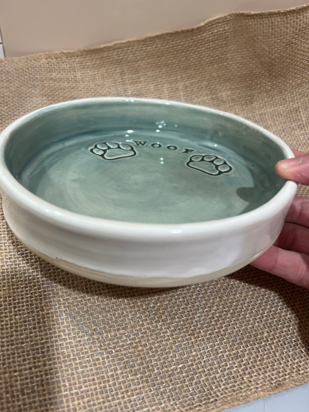 Dig Bowl Medium white w/ Turquoise