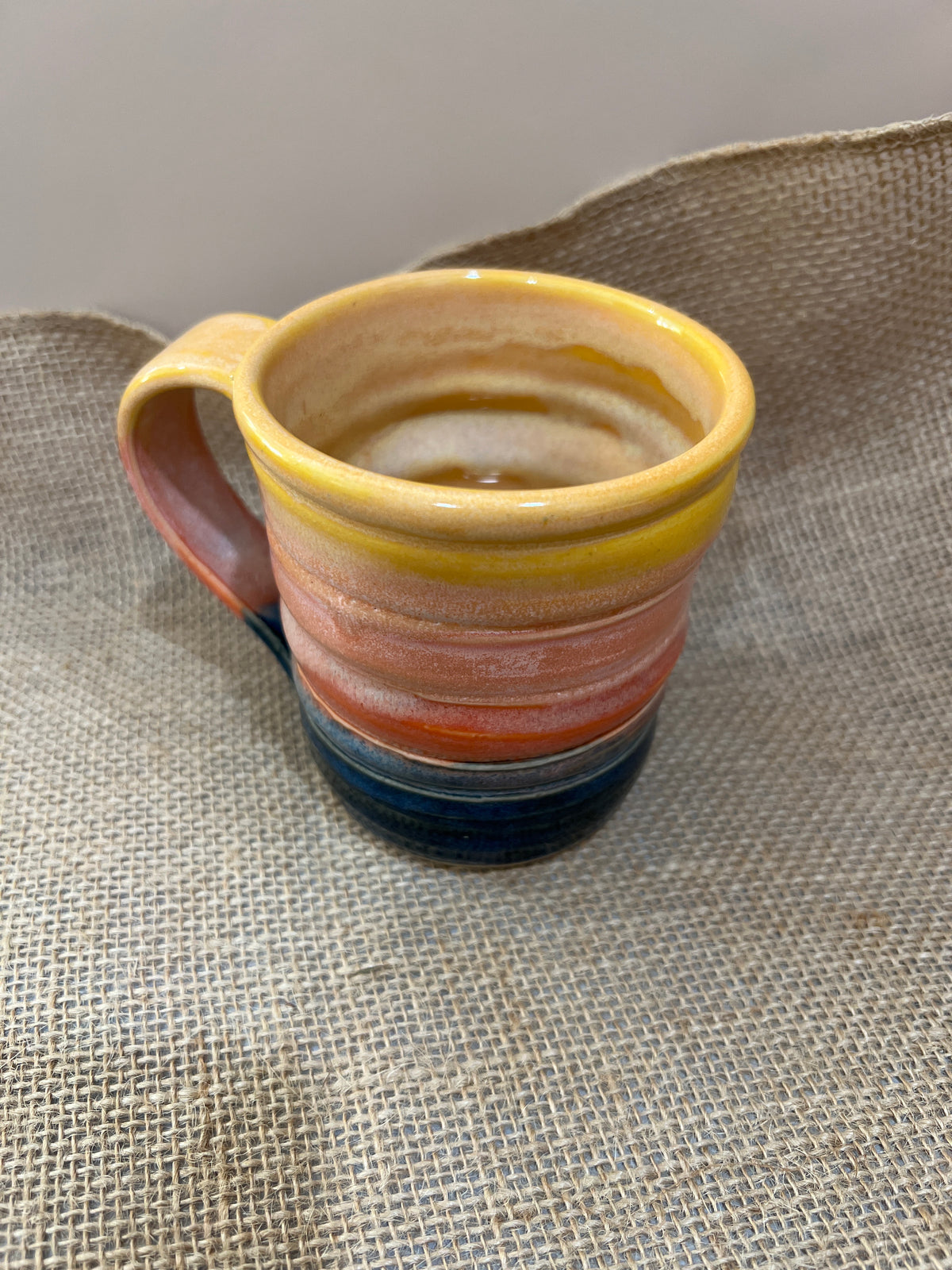 Mug - Bubble Style - Blues, Orange & Golden