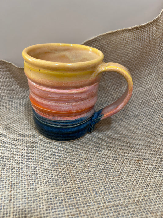 Mug - Bubble Style - Blues, Orange & Golden