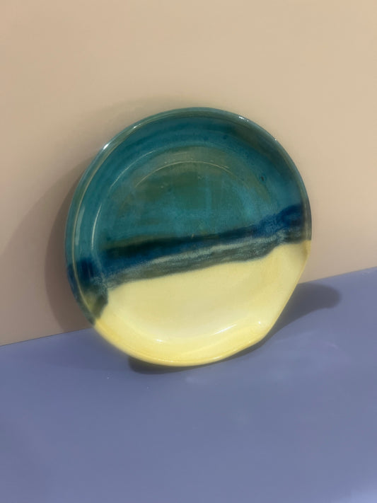 Spoon Rest - Teal & Yellow