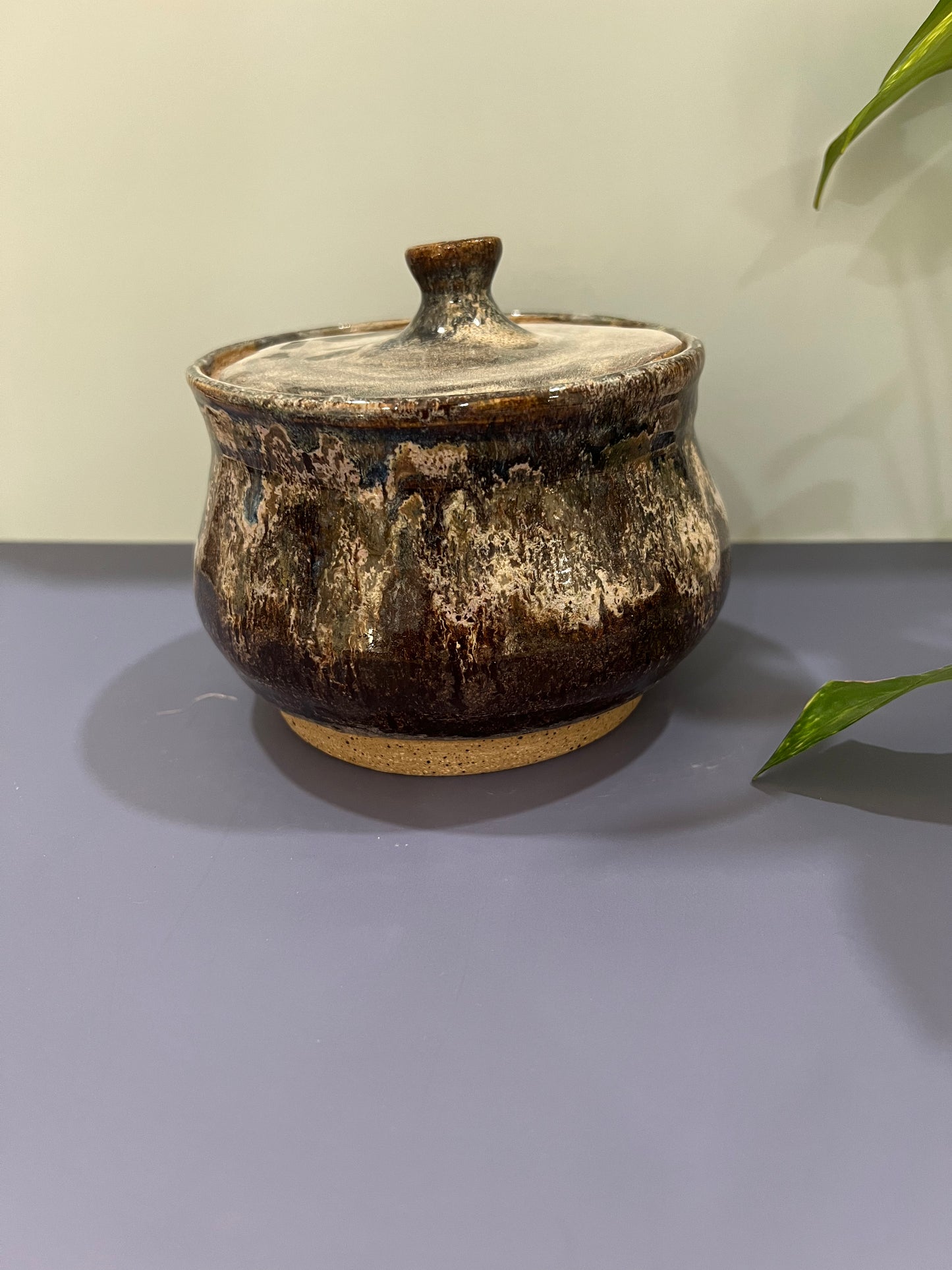 Lidded Jar - Bellied Browns