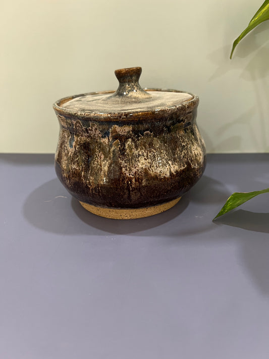 Lidded Jar - Bellied Browns