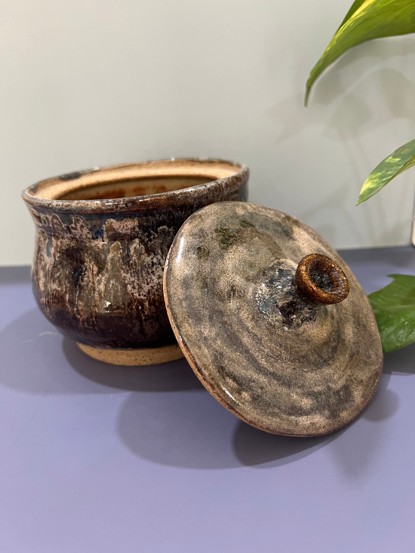 Lidded Jar - Bellied Browns