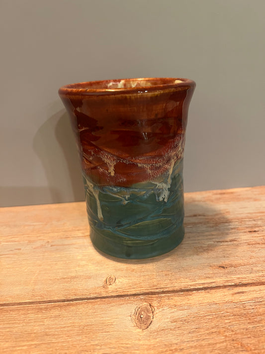 Vase Turquoise & Firebrick