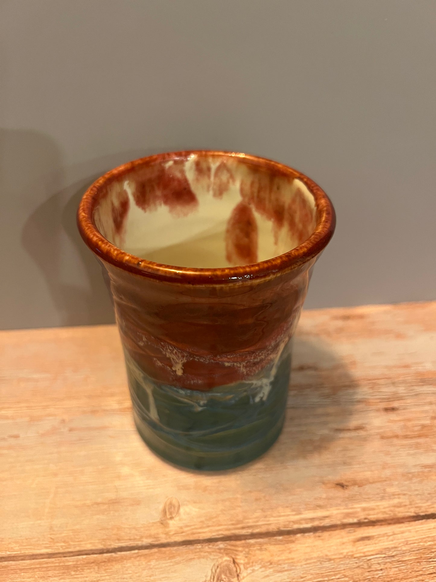 Vase Turquoise & Firebrick