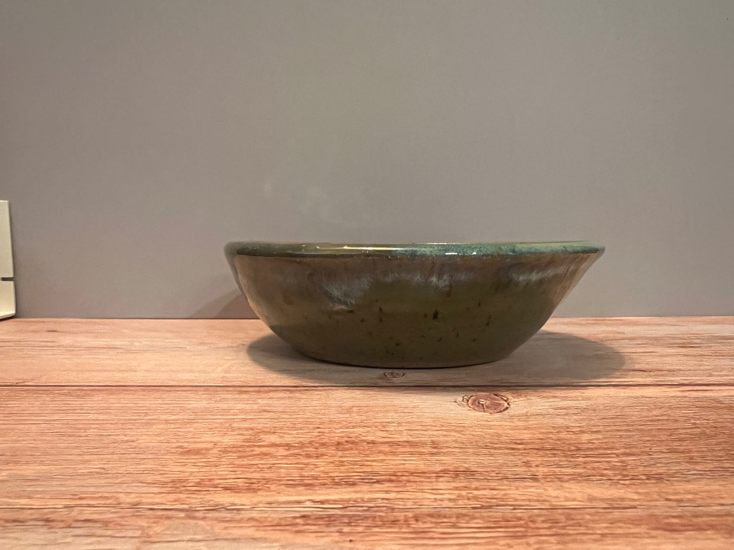 Bowl - Small Greens & Deep Firebrick