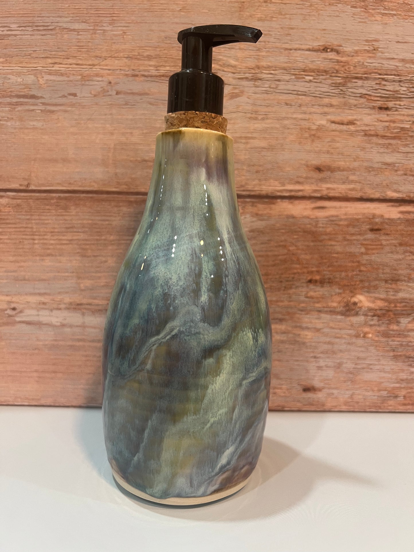 Soap Dispenser - Turquoise, Blues & Merlot