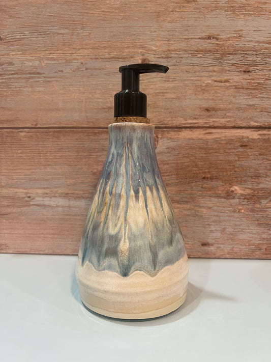 Soap dispenser-Lt blue & cream with hints of purple