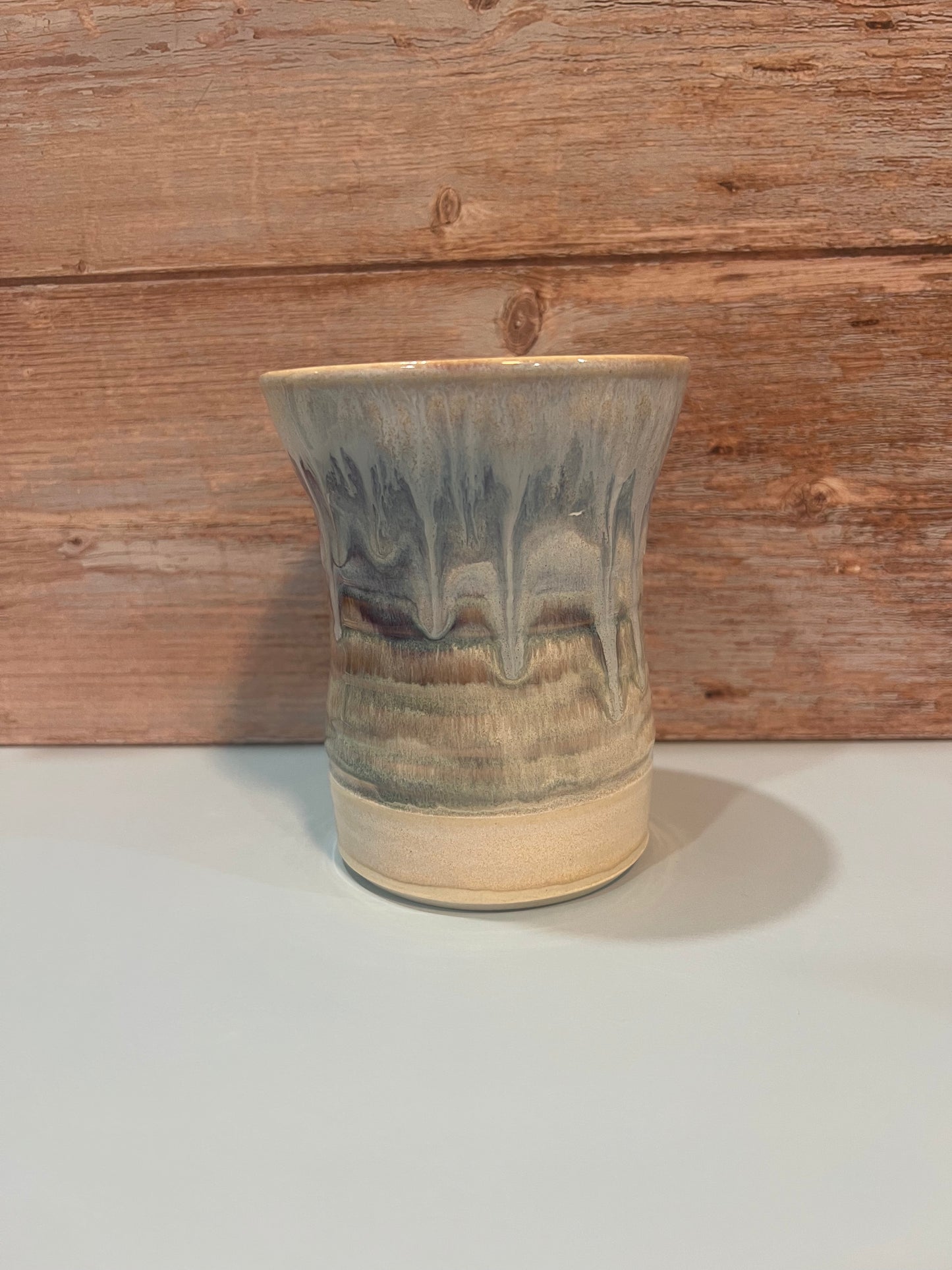 Utility Vase/cup - Lt blue & cream w/ hints of purple