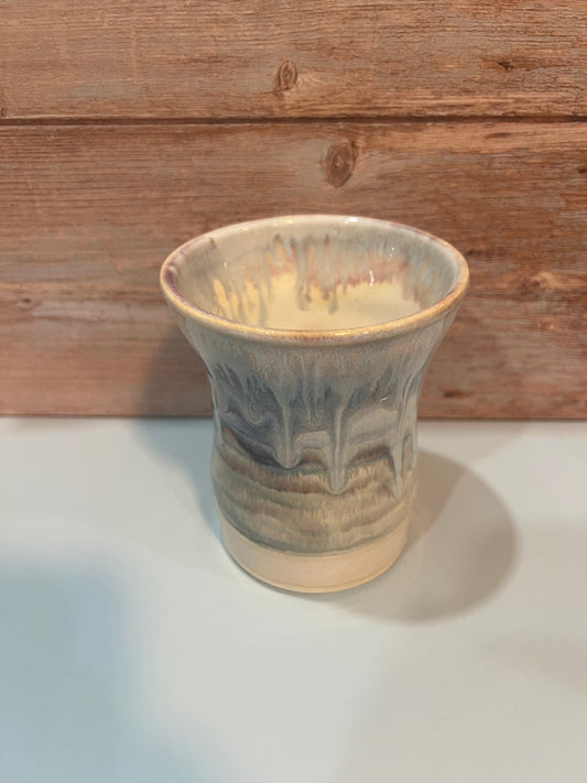 Utility Vase/cup - Lt blue & cream w/ hints of purple