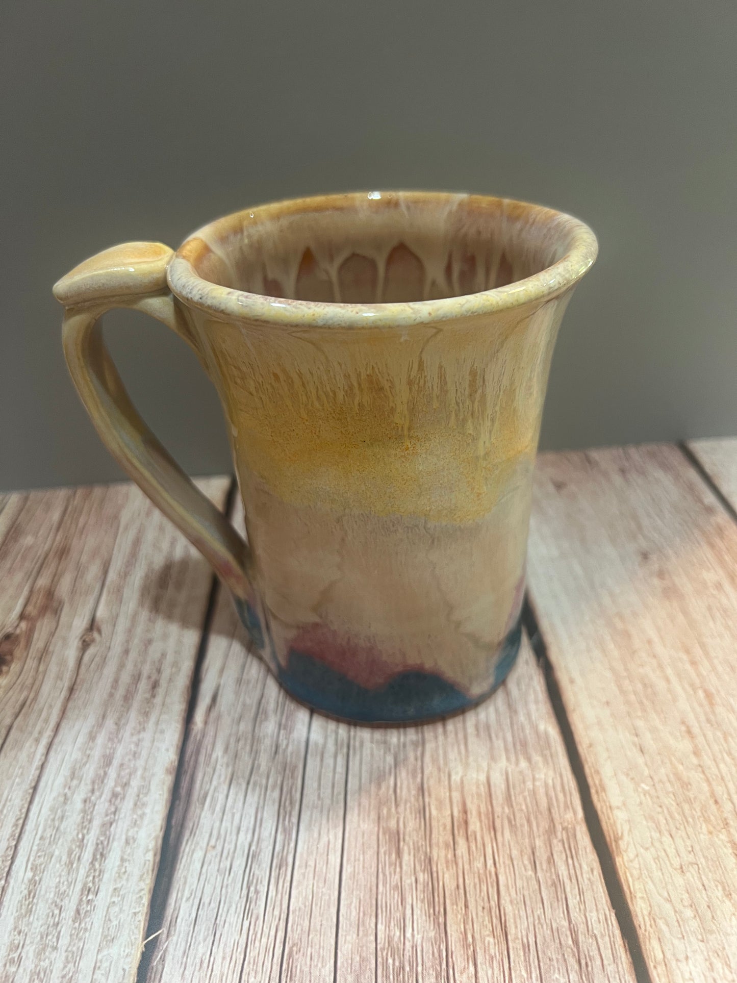 Mug - peach, cream, sangria & blue