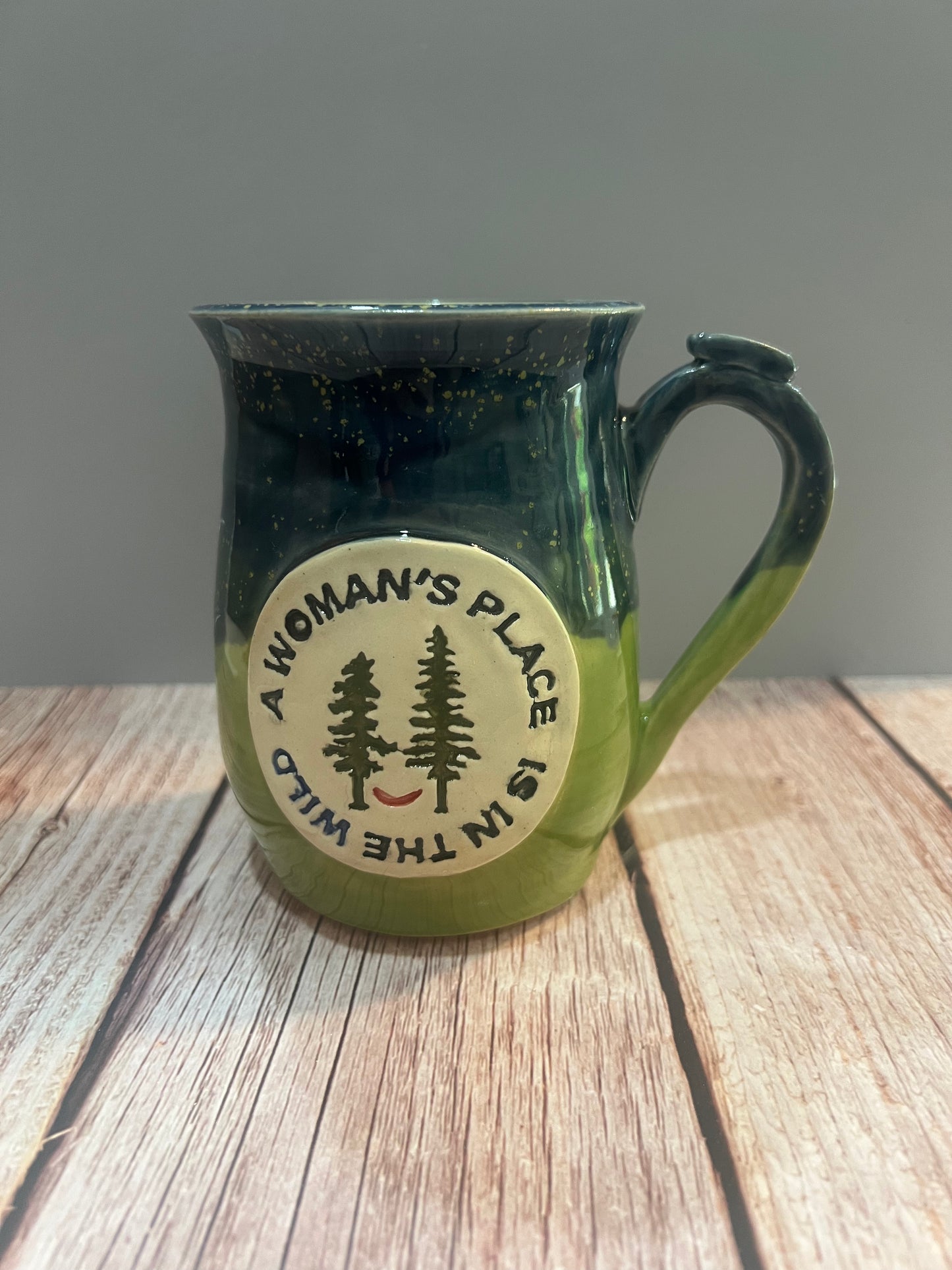 Mug-A Woman’s Place dk blue & green