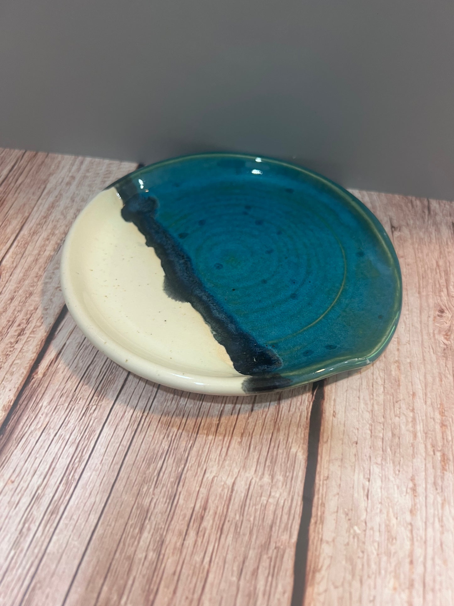 Spoon Rest turquoise & cream